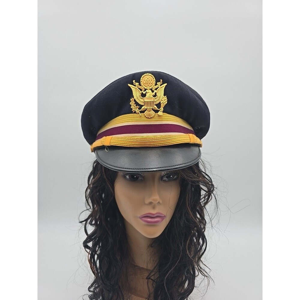 Vintage Army Service Uniform Officer Cap Kingform Cap DeLuxe New York Size L